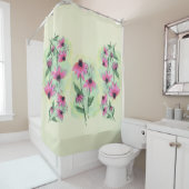 Paarse klokken voor kloon douchegordijn (In situ)