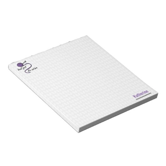 Paarse Knit Fast, Die Warm Notitieblok (Schuin)