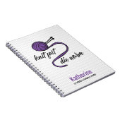 Paarse Knit Fast, Die Warm Notitieboek (Rechterzijde)