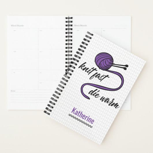 Paarse Knit Fast, Die Warm Planner (Display)