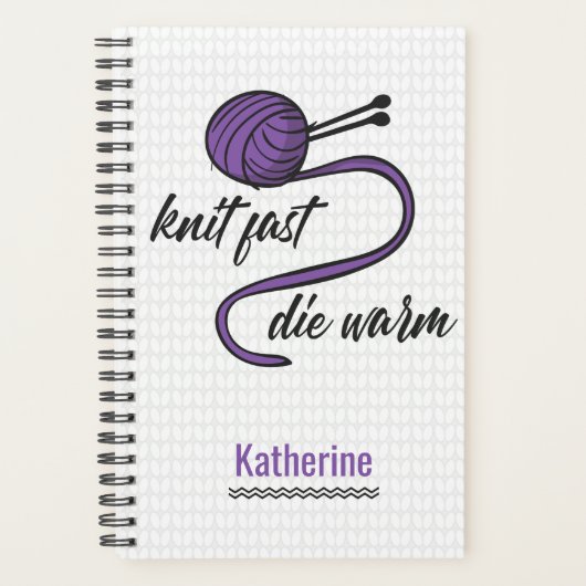 Paarse Knit Fast, Die Warm Planner (Voorkant)