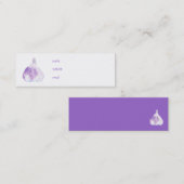 Paarse knoflookprofielkaart mini visitekaartje (Voorkant / Achterkant)