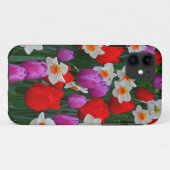 Paarse knollen en witte daffodiltuinen Case-Mate iPhone case (Achterkant (horizontaal))