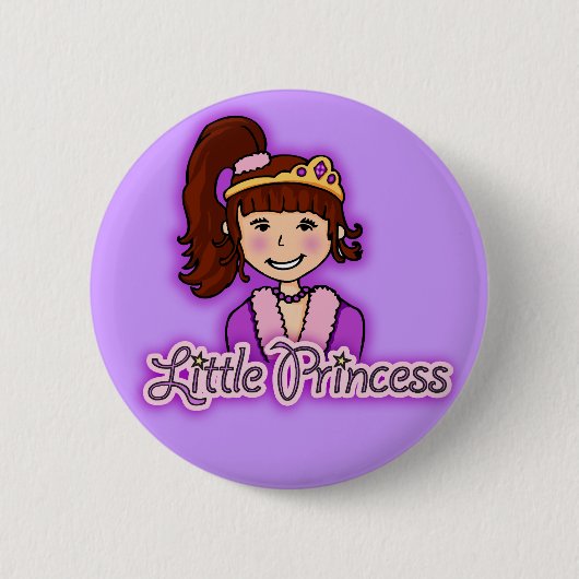 paarse knop "Little Princess" Ronde Button 5,7 Cm (Voorkant)
