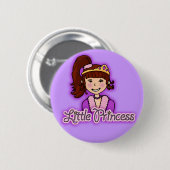 paarse knop "Little Princess" Ronde Button 5,7 Cm (Voorkant /achterkant)