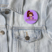 paarse knop "Little Princess" Ronde Button 5,7 Cm (In situ)