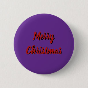 Paarse knop - Prettig kerstfeest Ronde Button 5,7 Cm