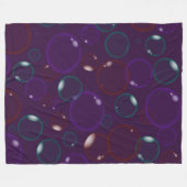 Paarse knuppels met geblindeerde zeepbellen fleece deken (Voorkant (Horizontaal))