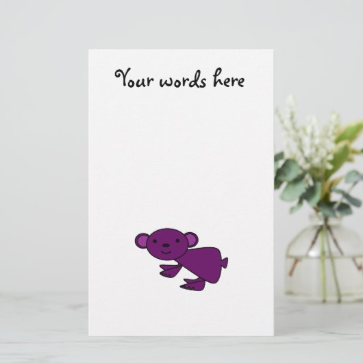 Paarse koala briefpapier (Staand voorkant)