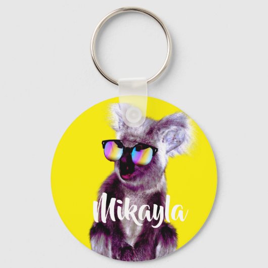 Paarse Koala doodt in Shades Sleutelhanger (Voorkant)