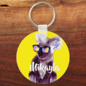 Paarse Koala doodt in Shades Sleutelhanger (Voorkant)
