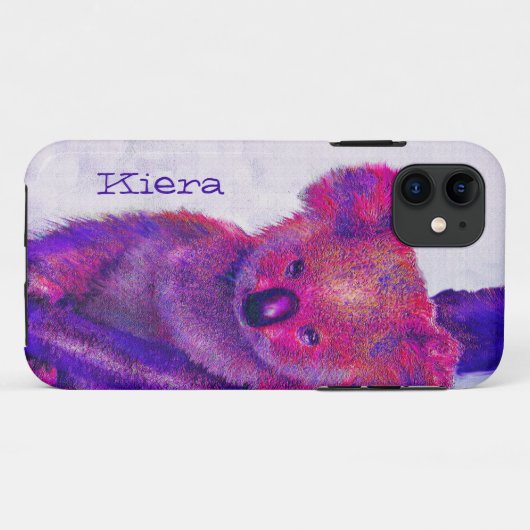 paarse koala-zaak Case-Mate iPhone case (Achterkant (horizontaal))
