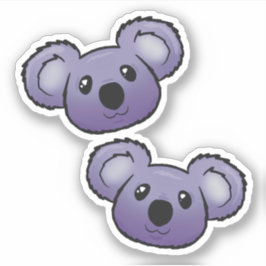 Paarse koala's sticker