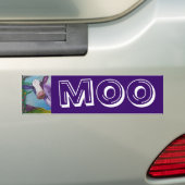 Paarse koe bumpersticker (Op auto)