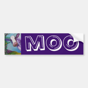 Paarse koe bumpersticker