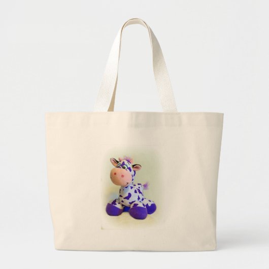 Paarse koe grote tote bag (Voorkant)