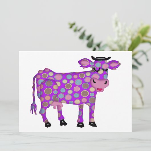 Paarse koe kaart (Staand voorkant)