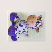 Paarse koe legpuzzel (Horizontaal)