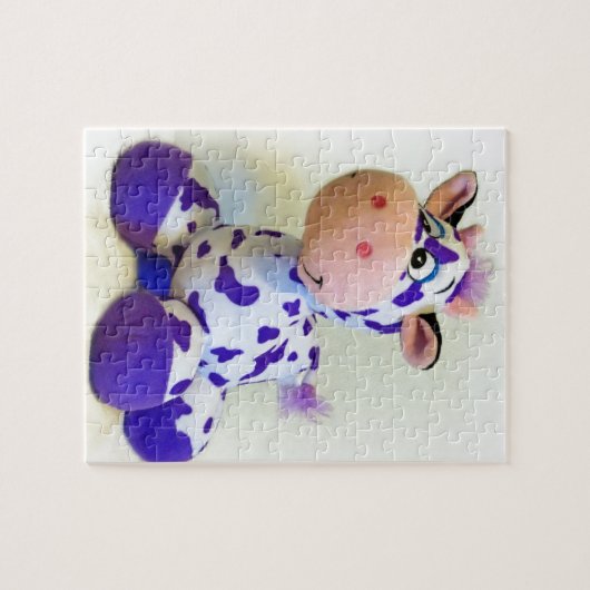 Paarse koe legpuzzel (Horizontaal)