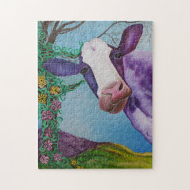 Paarse koe legpuzzel