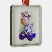 Paarse koe metalen ornament (Rechts)