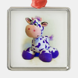 Paarse koe metalen ornament