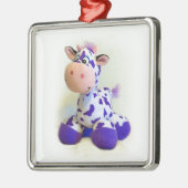 Paarse koe metalen ornament (Links)