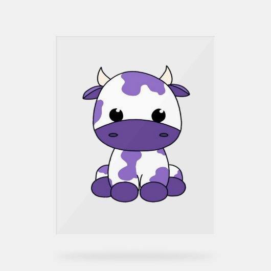 Paarse koe Oversized T-shirt_1 Acryl Bord (Voorkant)