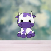 Paarse koe Oversized T-shirt_1 Acryl Bord (Neutraal)