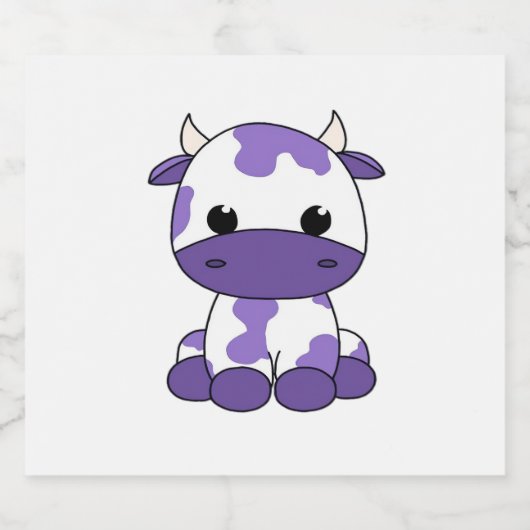 Paarse koe Oversized T-shirt_1 Sparkling Wijnetiket (Enkel label)