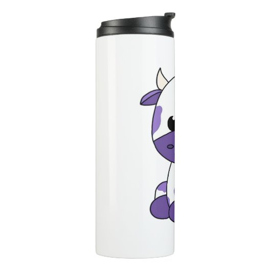 Paarse koe Oversized T-shirt_1 Thermosbeker (Gedraaid links)