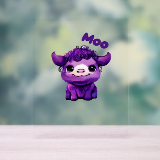 Paarse Koe oversized T-shirt Acryl Bord