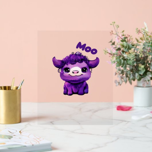 Paarse Koe oversized T-shirt Acryl Bord (Huwelijk)