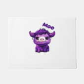 Paarse Koe oversized T-shirt Deurmat (Voorkant)