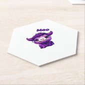 Paarse Koe oversized T-shirt Kartonnen Onderzetters (Schuin)