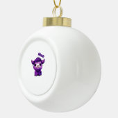 Paarse Koe oversized T-shirt Keramische Bal Ornament (Rechts)