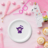 Paarse Koe oversized T-shirt Papieren Bordje (Feest)