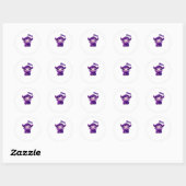 Paarse Koe oversized T-shirt Ronde Sticker (Vel)