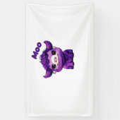 Paarse Koe oversized T-shirt Spandoek (Verticaal)