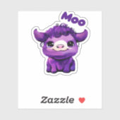 Paarse Koe oversized T-shirt Sticker (Vel)