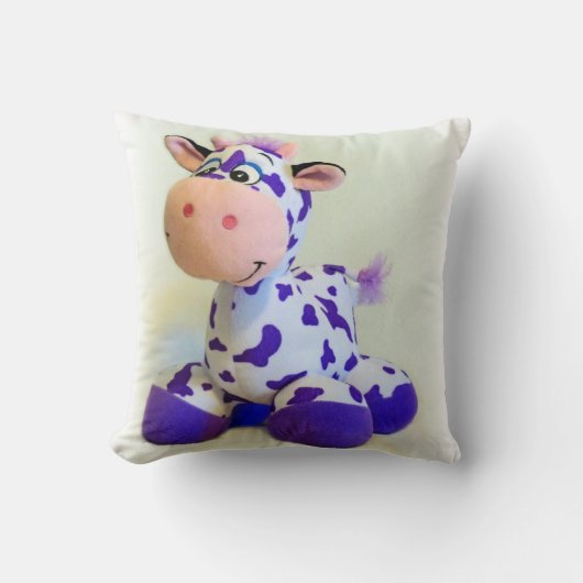 Paarse Koe Pillow Kussen (Voorkant)