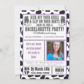 Paarse Koe Print Cowgirl Bachelorette Party Uitnod Kaart (Voorkant)