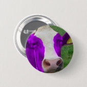 paarse koe ronde button 5,7 cm (Voorkant /achterkant)