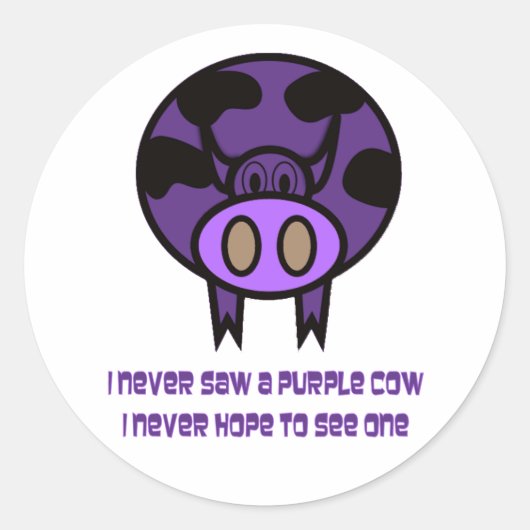 Paarse Koe Sticker (Voorkant)