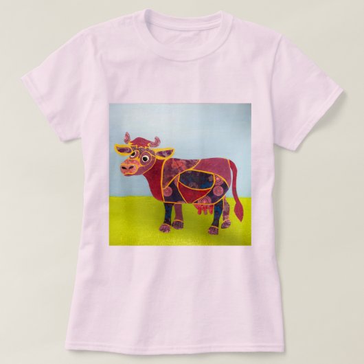 Paarse Koe T-Shirt (Design voorkant)