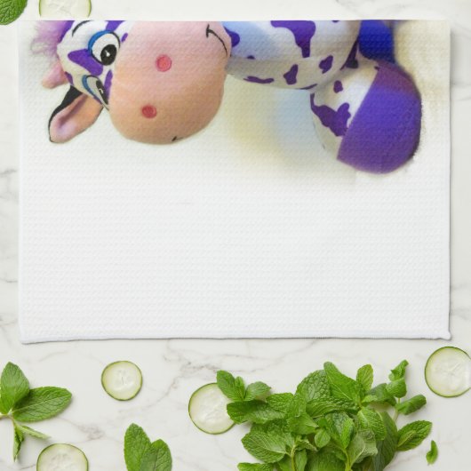 Paarse koe theedoek (Gevouwen)