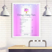 Paarse koekjes bakkerij Glitter Strijdmenu Prijsli Poster