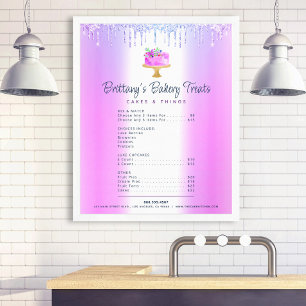 Paarse koekjes bakkerij Glitter Strijdmenu Prijsli Poster