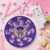 Paarse koffertjes voor soep papieren bordje (Feest)