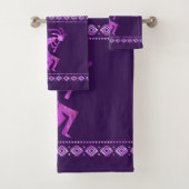 Paarse Kokopelli Bath-handdoekset Bad Handdoek (Insitu)